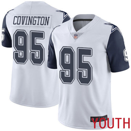 Youth Dallas Cowboys Limited White Christian Covington #95 Rush Vapor Untouchable NFL Jersey->youth nfl jersey->Youth Jersey